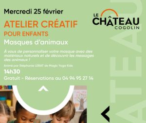 Atelier pour enfants : Masques d’animaux