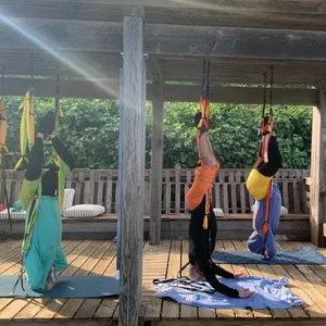 Séance de Yoga Aérien avec Peggy Lucido