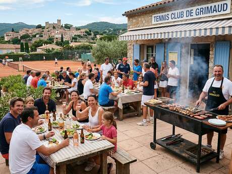 Barbecue convivial au tennis de Grimaud
