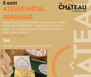 Atelier créatif métal repoussé